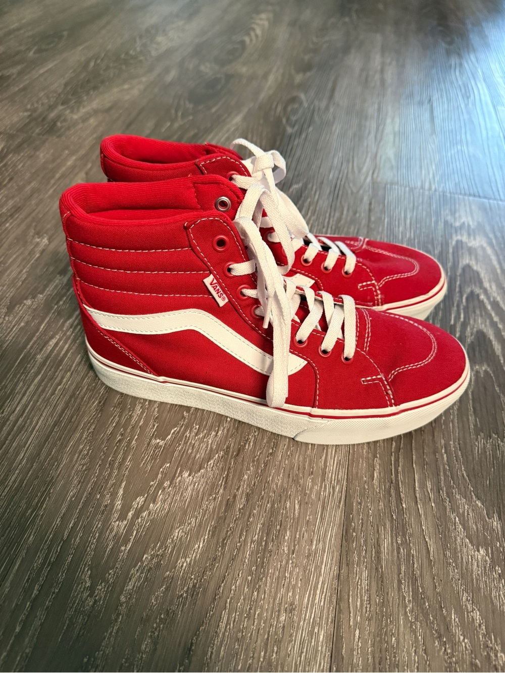 Red high top vans!